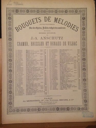 Anschutz Bouquet De Mélodies Les Fétards Victor Roger N°73 Partition Piano Heugel