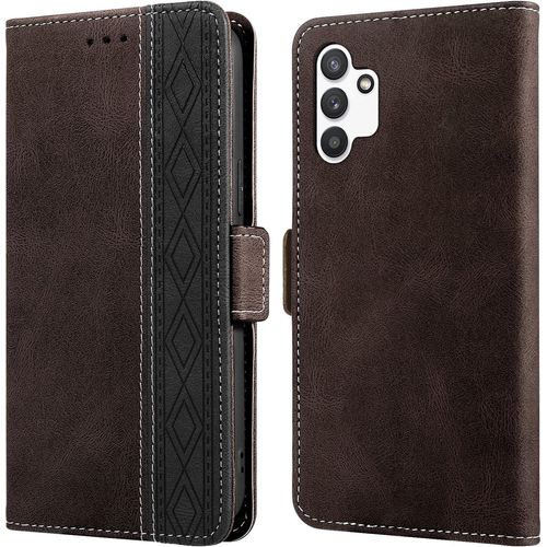 Etui pour Galaxy A13 4G (Pas pour A13 5G), Coque Samsung A13, [Blocage RFID] [Etui a Rabat] [Fermeture Magnetique] Protection Housse pour Samsung Galaxy A13 4G 6,6"", Cafe