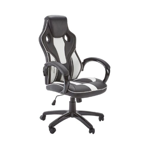X Rocker Maverick Height Adjustable Black & White Office Gaming Chair with Natural Lumbar support