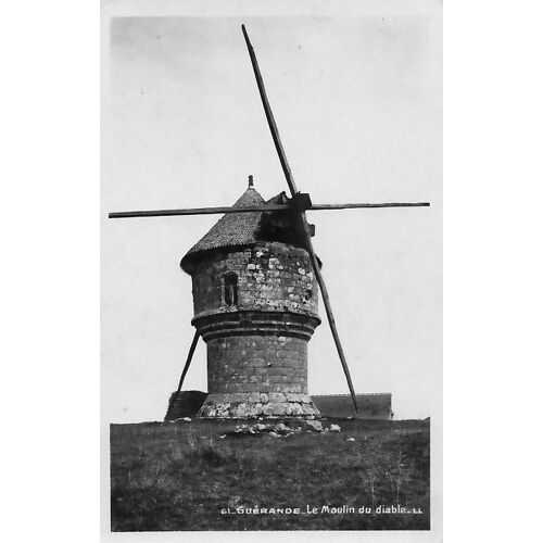 Carte Postale Semi-Moderne "61 Guérande. Le Moulin Du Diable" Avec Timbre Au Verso