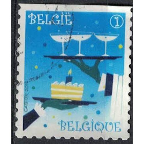 Belgique 2010 Oblitéré Used Party Anniversaire Fête Champagne Et Gâteau Su