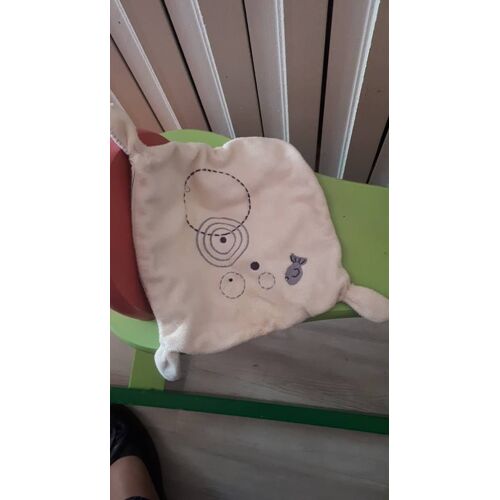 Mouchoir Doudou Poisson Rayé Beige Bleu