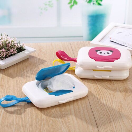 Boite à Mouchoirs Humide Automatique En Plastique V?ritable Boîte à Mouchoirs B?b? Lingettes Presse Pop-Up Design Maison Distributeur 16*12*4cm