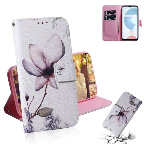 Saturcase Coque Pour Realme C21y, Beau Pu Cuir Magnétique Flip Portefeuille Support Porte-Carte Protecteur Housse Étui Pour Realme C21y (Tx-7)