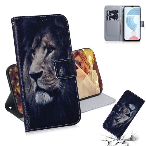Saturcase Coque Pour Realme C21y, Beau Pu Cuir Magnétique Flip Portefeuille Support Porte-Carte Protecteur Housse Étui Pour Realme C21y (Tx-3)
