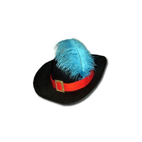 Chapeau Feutre Mousquetaire - Gm - Noir - Grand Modèle - Mixte