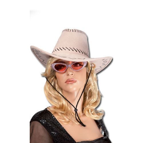Chapeau De Cow Boy - Marque - Beige - Imitation Nubuck - Accessoire De Mode - Mixte