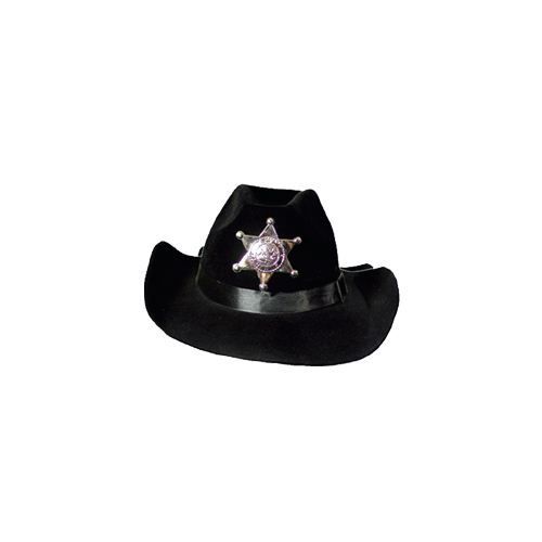 Chapeau Feutre Shérif Noir - Mixte - Adulte - Extérieur - Chapeau
