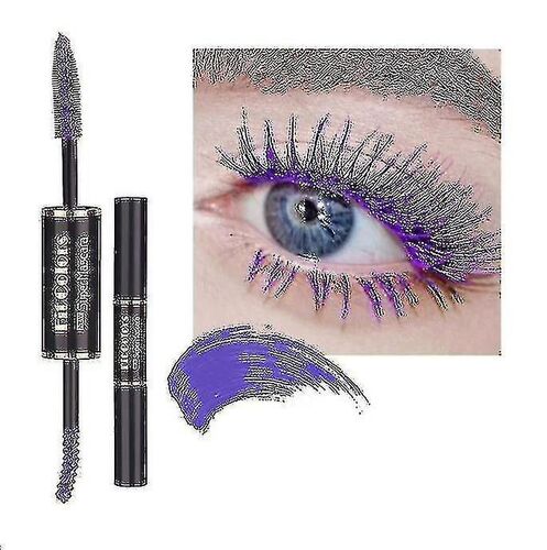 Mascara Couleur À Double Extrémité - Imperméable À L'eau Épais Curling Anti-Transpiration Longue Durée (Couleur: Violet) 