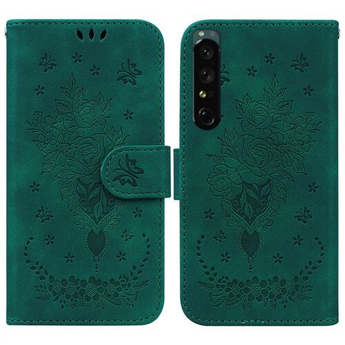 Saturcase Coque Pour Sony Xperia 1 Iv 2022, Une Rose Pu Cuir Magnétique Flip Portefeuille Support Porte-Carte Dragonne Protecteur Housse Étui Pour Sony Xperia 1 Iv 2022 (Vert)