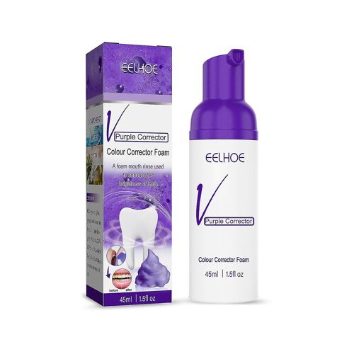 V34 Purple Toning Beauty Tooth Mousse Dentifrice Yellow Tooth Whitening Smoke Stain Tartar Cleaning Dentifrice 