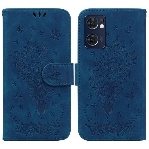 Saturcase Coque Pour Oppo Find X5 Lite / Reno 7 5g, Une Rose Pu Cuir Magnétique Flip Portefeuille Support Porte-Carte Dragonne Protecteur Housse Étui Pour Oppo Find X5 Lite / Reno 7 5g (Bleu)