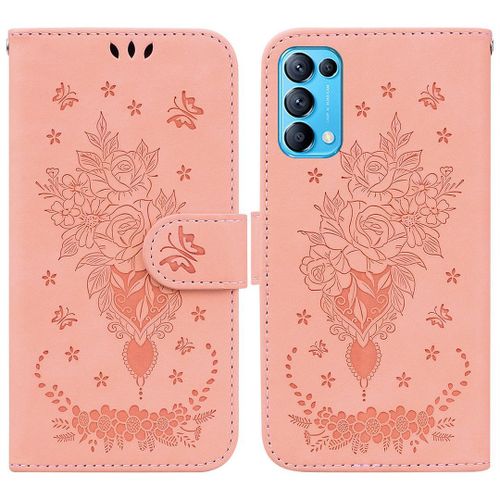 Saturcase Coque Pour Oppo Find X3 Lite, Une Rose Pu Cuir Magnétique Flip Portefeuille Support Porte-Carte Dragonne Protecteur Housse Étui Pour Oppo Find X3 Lite (Rose)