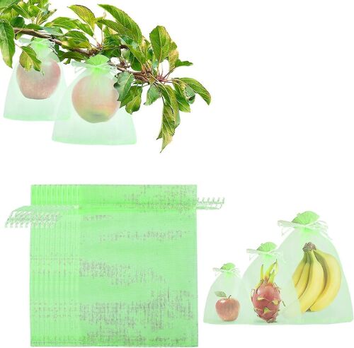 Fruit Protection Mesh Bags, 6 « x4 » Fruit Netting Bags, Garden Net Bags avec cordon, Fruit Tree Bags (sacs d'arbres fruitiers, Sacs de barrière de filet pour la protection) 100 Pcs