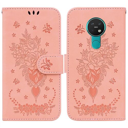 Saturcase Coque Pour Nokia 6.2 / 7.2, Une Rose Pu Cuir Magnétique Flip Portefeuille Support Porte-Carte Dragonne Protecteur Housse Étui Pour Nokia 6.2 / 7.2 (Rose)
