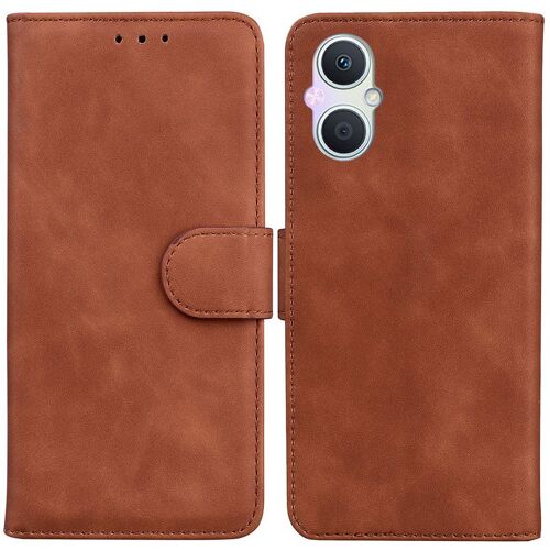 Saturcase Coque Pour Oppo A96 5g / Reno 7z 5g, Toucher Confortable Pu Cuir Magnétique Flip Portefeuille Support Porte-Carte Protecteur Housse Étui Pour Oppo A96 5g / Reno 7z 5g (Marron)