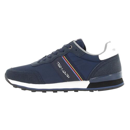 Chaussures Ville Teddy Smith 71497 Navy Textile Combined Men Shoes Bleu Marine