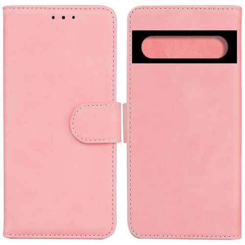 Saturcase Coque Pour Google Pixel 7 Pro, Toucher Confortable Pu Cuir Magnétique Flip Portefeuille Support Porte-Carte Protecteur Housse Étui Pour Google Pixel 7 Pro (Rose)