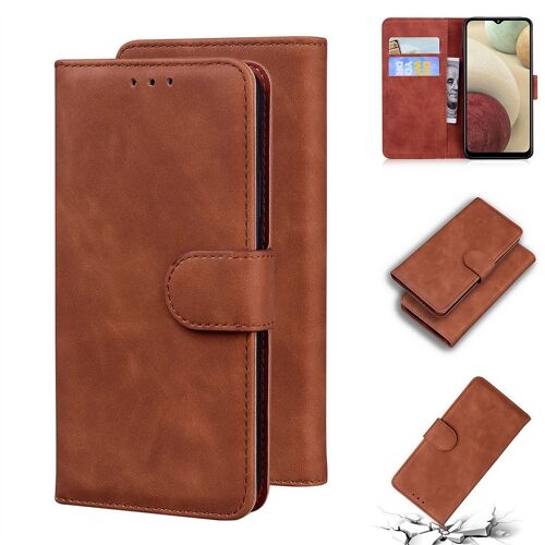 Saturcase Coque Pour Samsung Galaxy M32 4g / F22 4g, Toucher Confortable Pu Cuir Magnétique Flip Portefeuille Support Porte-Carte Protecteur Housse Étui Pour Samsung Galaxy M32 4g / F22 4g (Marron)