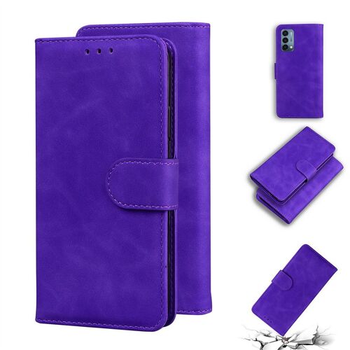 Saturcase Coque Pour Oneplus Nord N200 5g, Toucher Confortable Pu Cuir Magnétique Flip Portefeuille Support Porte-Carte Protecteur Housse Étui Pour Oneplus Nord N200 5g (Violet)