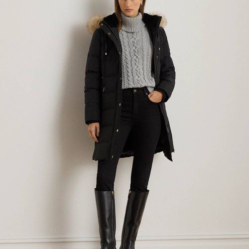 Doudoune À Capuche Avec Fausse Fourrure