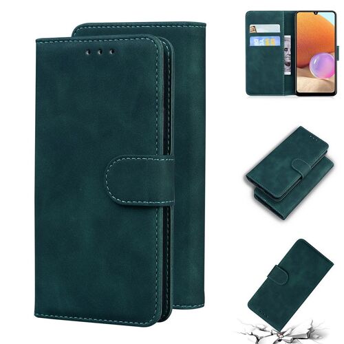 Samsung Galaxy A32 4g Coque, Saturcase Toucher Confortable Pu Cuir Magnétique Flip Portefeuille Support Porte-Carte Protecteur Housse Étui Pour Samsung Galaxy A32 4g (Vert)