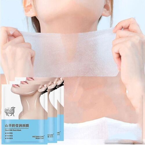 10pcs Chèvre Lait Cou Masque Collagène Raffermissant Anti-Rides Blanchiment Anti-Âge Masque Beauté Hydratant Lift Raffermissant 
