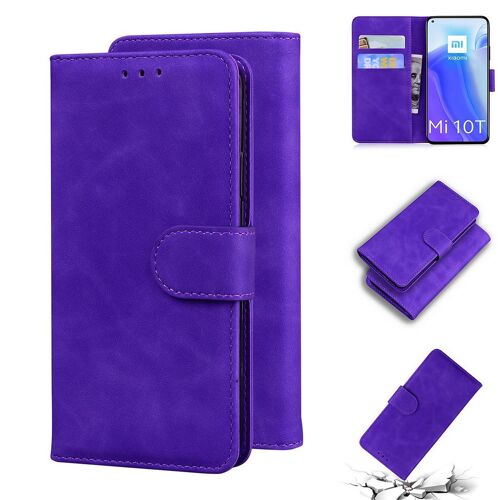 Xiaomi Mi 10t / 10t Pro Coque, Saturcase Toucher Confortable Pu Cuir Magnétique Flip Portefeuille Support Porte-Carte Protecteur Housse Étui Pour Xiaomi Mi 10t / 10t Pro (Violet)