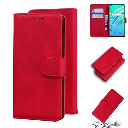 Realme 7i / Realme C17 Coque, Saturcase Toucher Confortable Pu Cuir Magnétique Flip Portefeuille Support Porte-Carte Protecteur Housse Étui Pour Realme 7i / Realme C17 (Rouge)