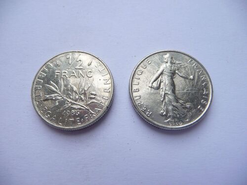Pièce Monnaie 50 Cts Centimes 1/2 Franc France 1986 - Semeuse En Nickel Roty.