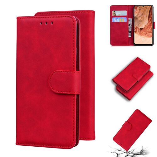 Oppo F17 / A73 Coque, Saturcase Toucher Confortable Pu Cuir Magnétique Flip Portefeuille Support Porte-Carte Protecteur Housse Étui Pour Oppo F17 / A73 (Rouge)