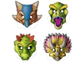 4 Masques De Dinosaures En Carton