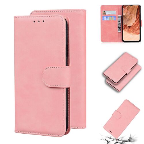 Oppo F17 / A73 Coque, Saturcase Toucher Confortable Pu Cuir Magnétique Flip Portefeuille Support Porte-Carte Protecteur Housse Étui Pour Oppo F17 / A73 (Rose)