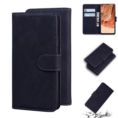 Oppo F17 / A73 Coque, Saturcase Toucher Confortable Pu Cuir Magnétique Flip Portefeuille Support Porte-Carte Protecteur Housse Étui Pour Oppo F17 / A73 (Noir)
