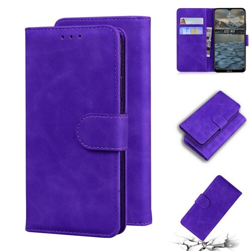 Nokia 2.4 Coque, Saturcase Toucher Confortable Pu Cuir Magnétique Flip Portefeuille Support Porte-Carte Protecteur Housse Étui Pour Nokia 2.4 (Violet)