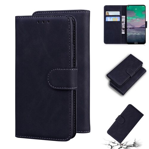 Nokia 3.4 Coque, Saturcase Toucher Confortable Pu Cuir Magnétique Flip Portefeuille Support Porte-Carte Protecteur Housse Étui Pour Nokia 3.4 (Noir)