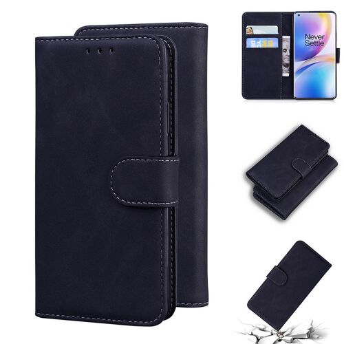 Oneplus 8 Pro Coque, Saturcase Toucher Confortable Pu Cuir Magnétique Flip Portefeuille Support Porte-Carte Protecteur Housse Étui Pour Oneplus 8 Pro (Noir)