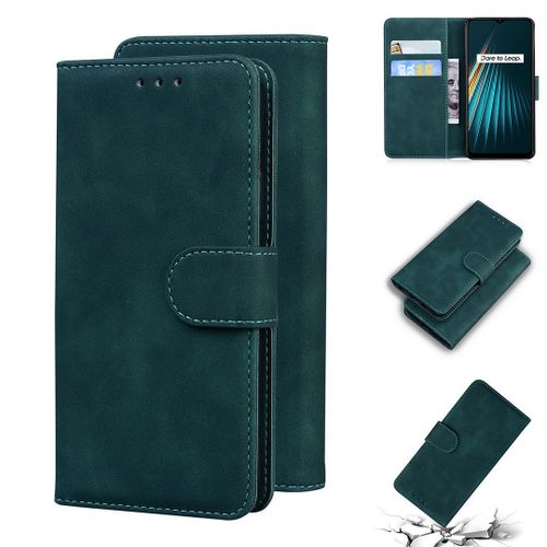 Realme 5 5s 5i 6i Coque, Saturcase Toucher Confortable Pu Cuir Magnétique Flip Portefeuille Support Porte-Carte Protecteur Housse Étui Pour Realme 5 5s 5i 6i (Vert)