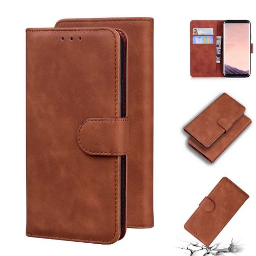 Samsung Galaxy S8 Plus Coque, Saturcase Toucher Confortable Pu Cuir Magnétique Flip Portefeuille Support Porte-Carte Protecteur Housse Étui Pour Samsung Galaxy S8 Plus (Marron)