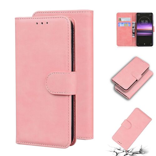 Sony Xperia 1 Coque, Saturcase Toucher Confortable Pu Cuir Magnétique Flip Portefeuille Support Porte-Carte Protecteur Housse Étui Pour Sony Xperia 1 (Rose)