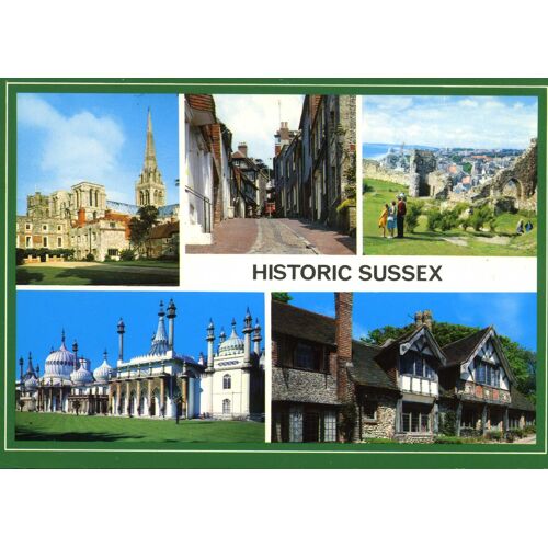 Carte Postale "Historic Sussex" (Grande Bretagne) 5 Vues