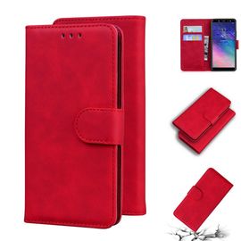 Samsung Galaxy A6 2018 Coque, Saturcase Toucher Confortable Pu Cuir Magnétique Flip Portefeuille Support Porte-Carte Protecteur Housse Étui Pour Samsung Galaxy A6 2018 (Rouge)