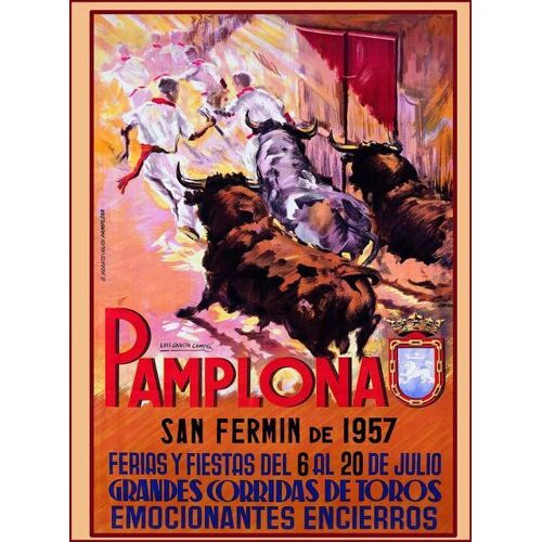 Affiche Pampelune 1957