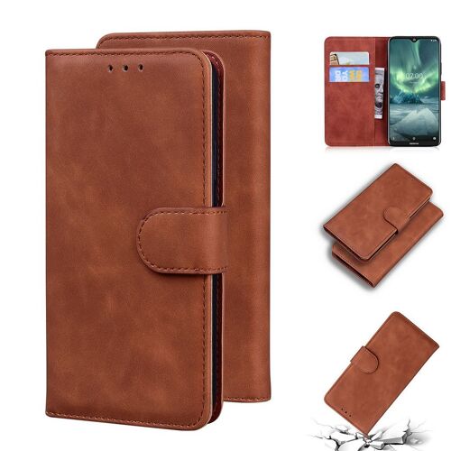 Nokia 6.2 / 7.2 Coque, Saturcase Toucher Confortable Pu Cuir Magnétique Flip Portefeuille Support Porte-Carte Protecteur Housse Étui Pour Nokia 6.2 / 7.2 (Marron)
