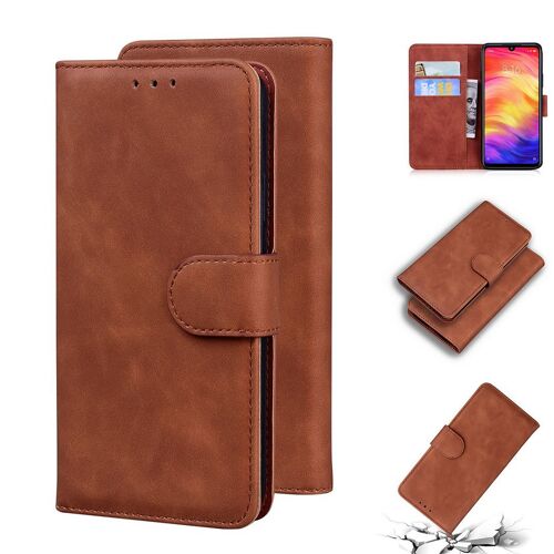 Xiaomi Redmi Note 7 Coque, Saturcase Toucher Confortable Pu Cuir Magnétique Flip Portefeuille Support Porte-Carte Protecteur Housse Étui Pour Xiaomi Redmi Note 7 (Marron)