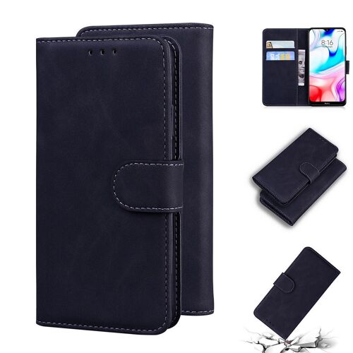 Xiaomi Redmi 8 Coque, Saturcase Toucher Confortable Pu Cuir Magnétique Flip Portefeuille Support Porte-Carte Protecteur Housse Étui Pour Xiaomi Redmi 8 (Noir)