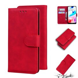 Xiaomi Redmi 8 Coque, Saturcase Toucher Confortable Pu Cuir Magnétique Flip Portefeuille Support Porte-Carte Protecteur Housse Étui Pour Xiaomi Redmi 8 (Rouge)
