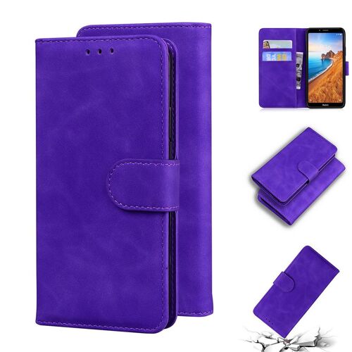 Xiaomi Redmi 7a Coque, Saturcase Toucher Confortable Pu Cuir Magnétique Flip Portefeuille Support Porte-Carte Protecteur Housse Étui Pour Xiaomi Redmi 7a (Violet)