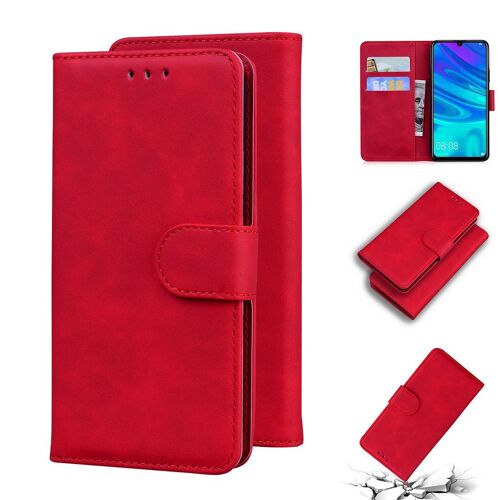 Huawei P Smart 2019 Coque, Saturcase Toucher Confortable Pu Cuir Magnétique Flip Portefeuille Support Porte-Carte Protecteur Housse Étui Pour Huawei P Smart 2019 (Rouge)