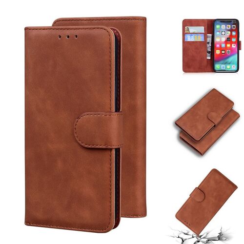 Apple Iphone Xs Max Coque, Saturcase Toucher Confortable Pu Cuir Magnétique Flip Portefeuille Support Porte-Carte Protecteur Housse Étui Pour Apple Iphone Xs Max (Marron)
